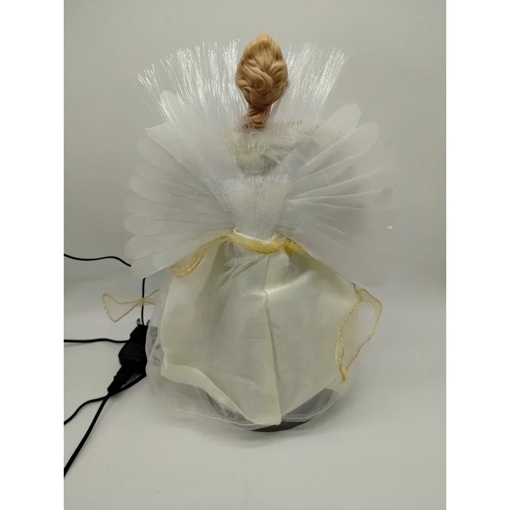 Beautiful Fiber Optic Lighted Christmas Angel Tree Topper 13 Inches